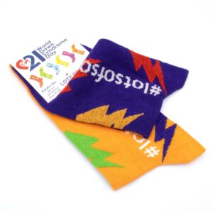 Odd socks - Lightning Bolts - Purple and Orange