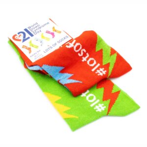 Odd socks - Lightning Bolts - Red and Green