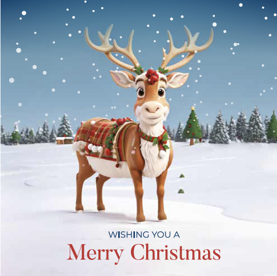 Reindeer Christmas Card (Pack of 10)